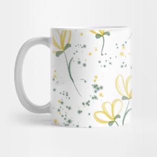 Watercolor Yellow Floral Pattern Mug